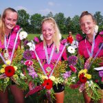 Folsgare 20 mei 2018 dames eerste klasse v.f. Jildou Felkers, Anne Berber Zeinstra en Lotte Delgrosso