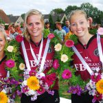 Ried 12 augustus 2018 dames eerste klasse v.f. eerste vlnr Anouk Tolsma, Anna-Brecht Bruinsma (koningin) en Kim Dijkstra