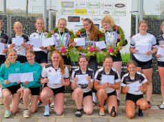 Maud Hellinga, Brecht Renema en Martsen van der Goot in de kransen